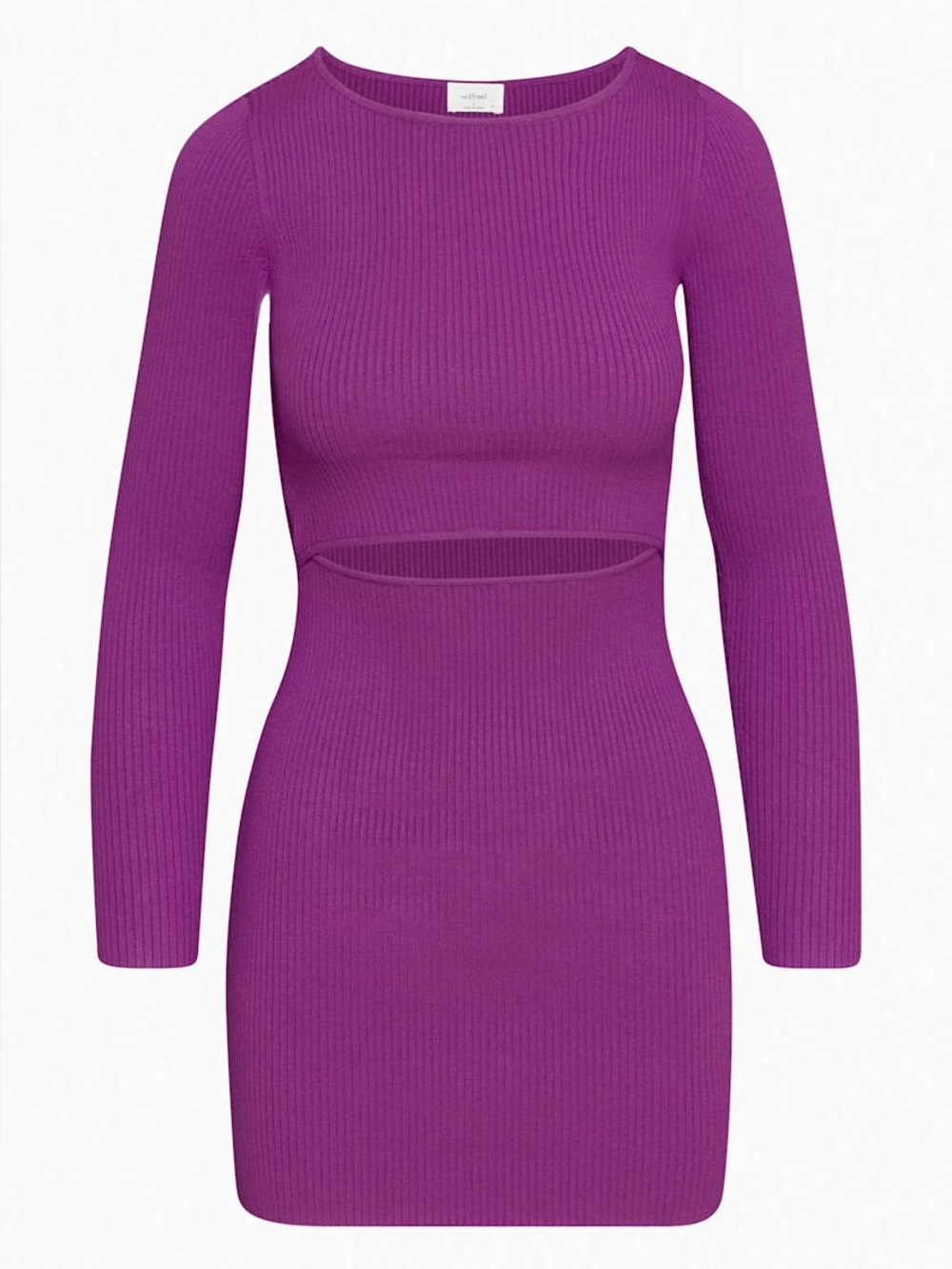 Aritzia Wilfred Cutout Knit Longsleeve Mini Dress - Wild Berry Purple Sweater
